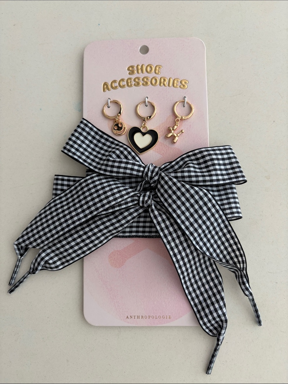 Anthropologie Black & White Gingham Shoe Laces